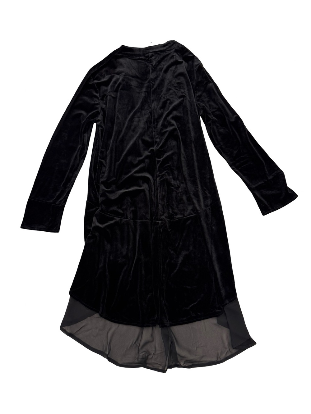 Black Velvet Open-Front Women's Cardigan - Picture 6 of 10